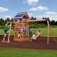 preview thumbnail 11 of 11, Backyard Discovery Beach Front Cedar Wood Swing Set, Slide, Play Deck - 14'1" x 14'5"