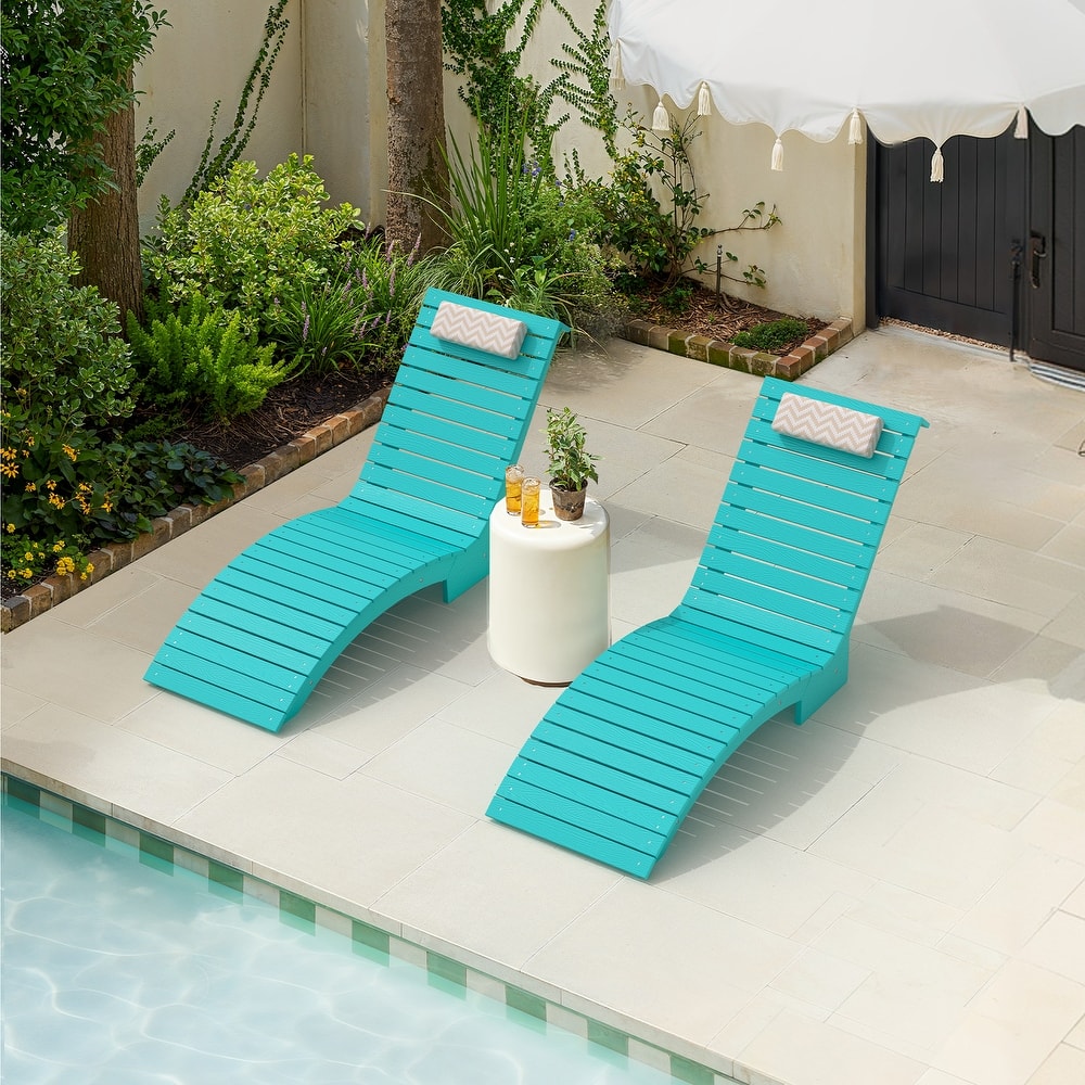 HDPS Pool Lounge Chairs Set of 2, Use in Pools Lounge Chairs, Chaise Chairs with Headrest, Lounge Chair Outdoor