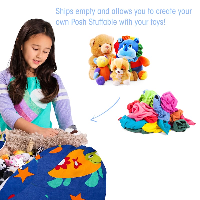 Kids' Stuffed Animal Storage Bean Bag Chair Cover or Toy Organizer