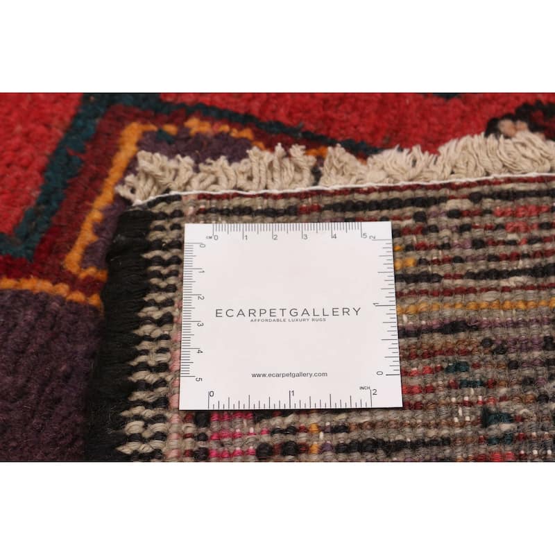 ECARPETGALLERY Hand-knotted Andelz Red Wool Rug - 3'7 x 9'3