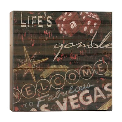 Life's a Gamble Print On Wood by Tava Studios - Multi-Color