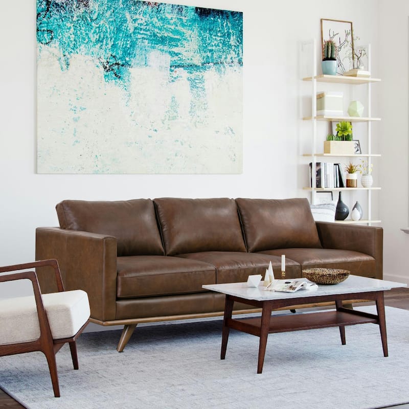 Poly & Bark Nolita 85" Sofa - Full Grain Genuine Italian Leather