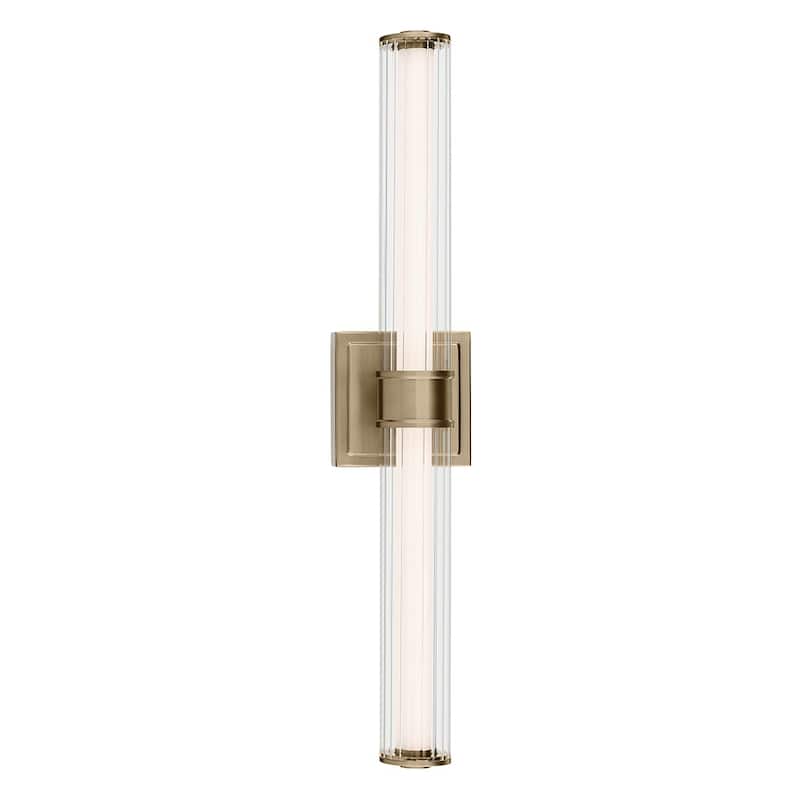 Kichler Lighting Laurene 26.5" Linear Bath Bar Medium LED with Clear Fluted Glass in Champagne Bronze