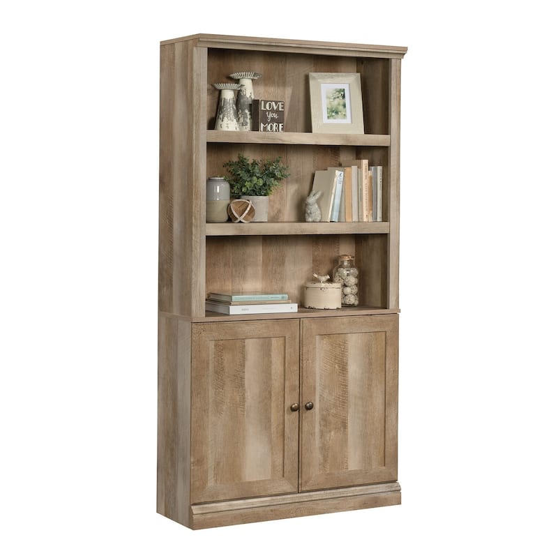 5 Shelf Bookcase W/doors - Lintel Oak