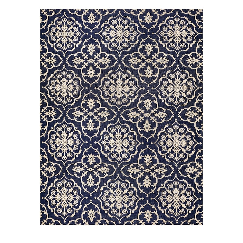 Gertmenian Grace Premium Multi-Size Multi-Colored Flatweave Indoor/ Outdoor Area Rug Collection - 5'3"x7'5" - AMADORA NAVY