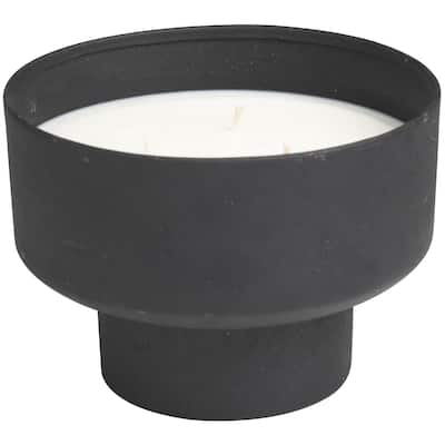 Metal Scented Matte 50 oz 3 Wick Decorative Candle with White Wax - Black, Gray, Light Brown, White - Roche River Decor