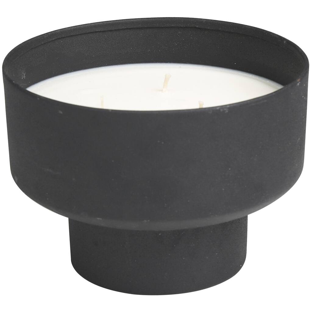 Metal Scented Matte 50 oz 3 Wick Decorative Candle with White Wax - Black, Gray, Light Brown, White - Roche River Decor