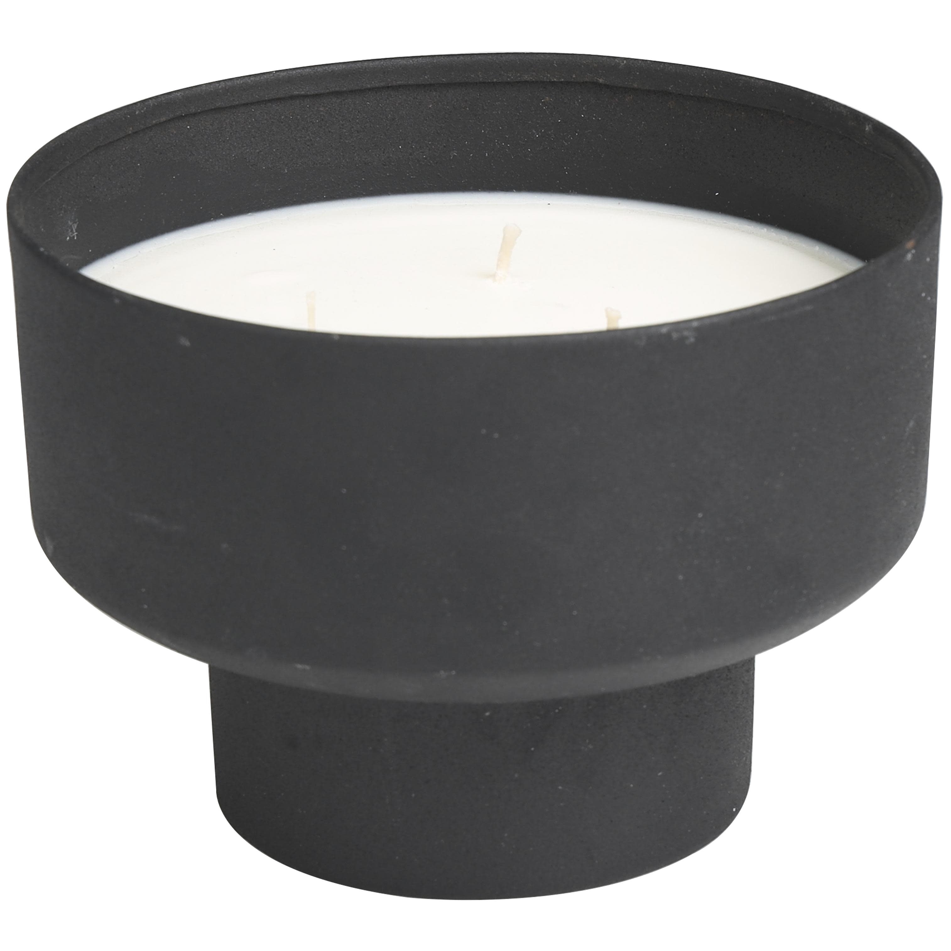 Metal Scented Matte 50 oz 3 Wick Decorative Candle with White Wax - Black, Gray, Light Brown, White - Roche River Decor