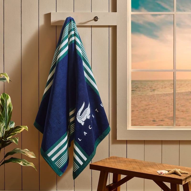 Lacoste Home Oversized 36"W x 72"L 100% Luxury Cotton Beach Towel - 36" x 72"