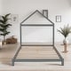 preview thumbnail 1 of 34, Full Size Kids Bed Wood Platform Bed with House-shaped Headboard , Gray Grey