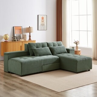 Corduroy Convertible 3 in 1 Sleeper Sofa and Sectional Sofa - Bed Bath ...