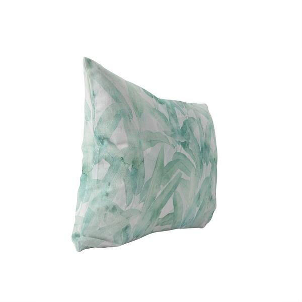 Boho Throw Couch Lumbar Pillow, Abstract Aqua Green, Navy Blue