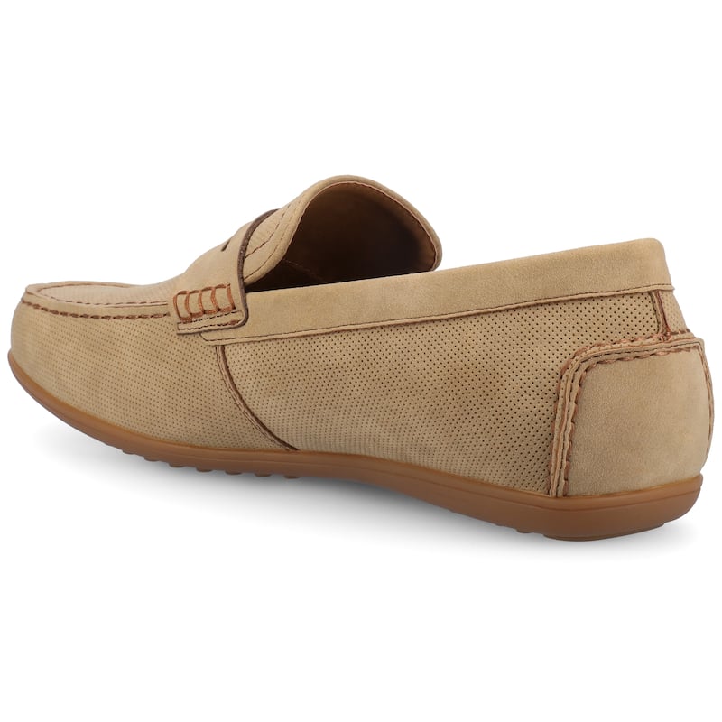 Vance Mens Yates Medium and Wide Width Perforated Slip-on Driving Penny Loafer
