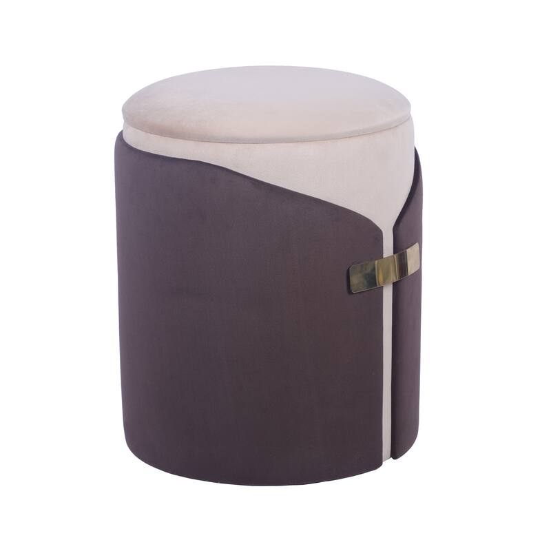 Two-Toned Ottoman with Storage or Vanity Stool