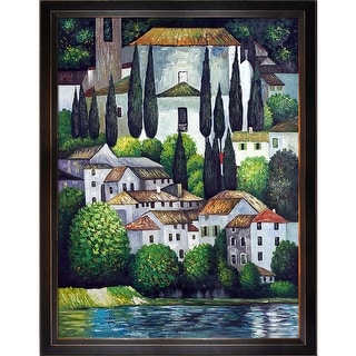 Gustav Klimt 'Church in Cassone' (Landscape with Cypress) Hand Painted Oil Reproduction