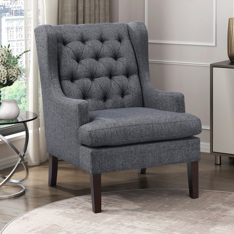 Haven 29" Textured Accent Chair - Button-tufted Chair Back
