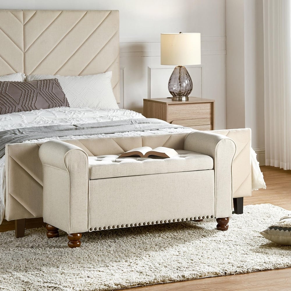 Silvia Upholstered Bench with Storage Space