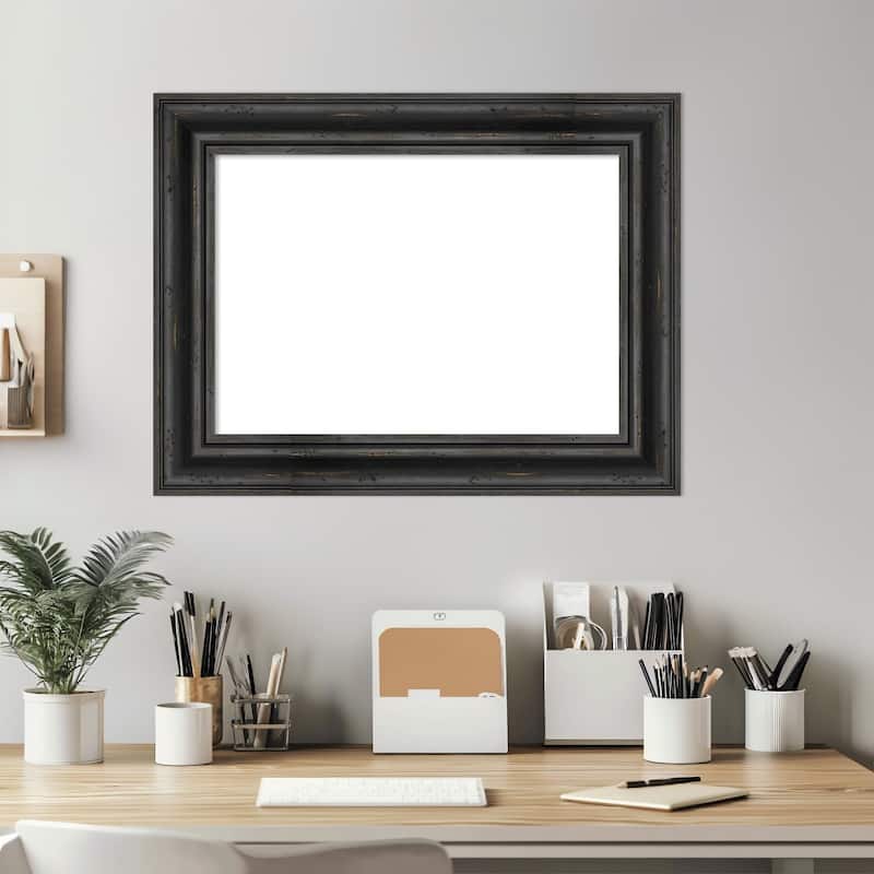 Amanti Art Rustic Pine Black Framed Dry Erase Magnetic Board