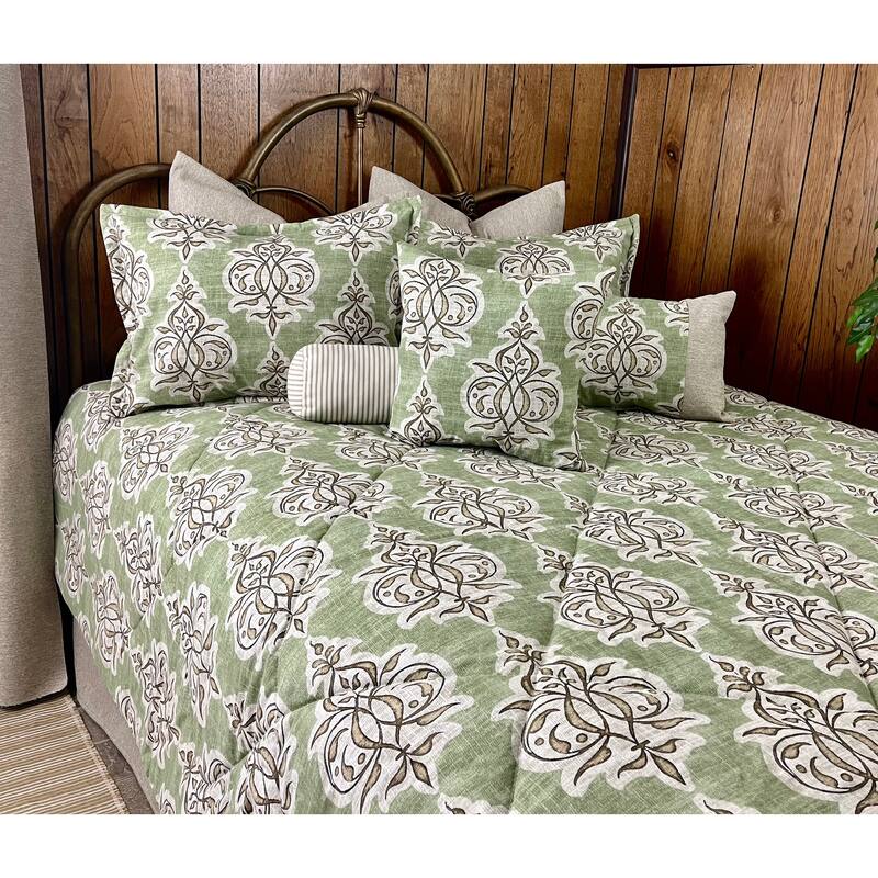 Jenna green comforter set