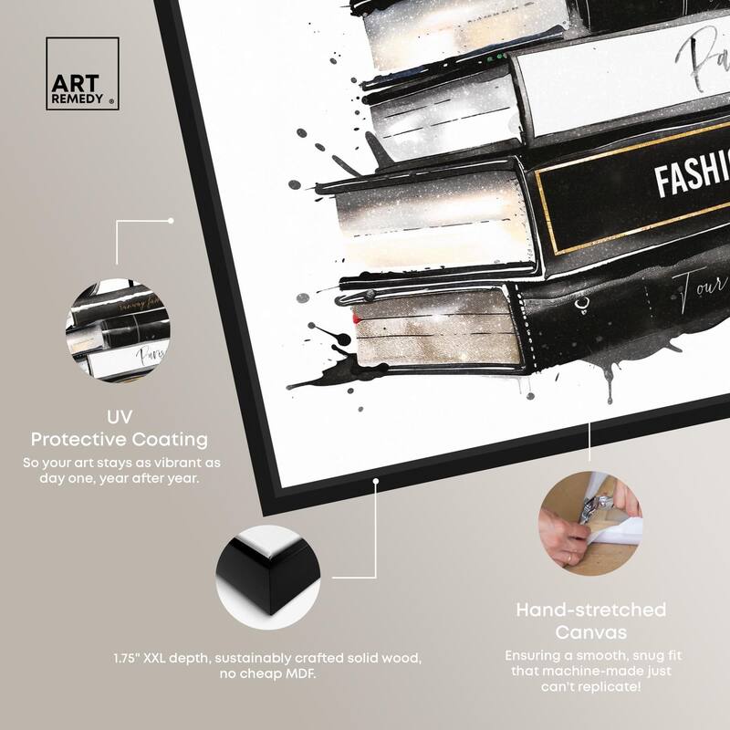 Classic Book Stack Canvas by Art Remedy
