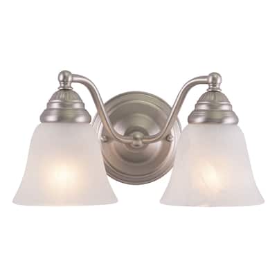 Standford 2 Light Brushed Nickel Bathroom Vanity Fixture - 13-in W x 7-in H x 7-in D