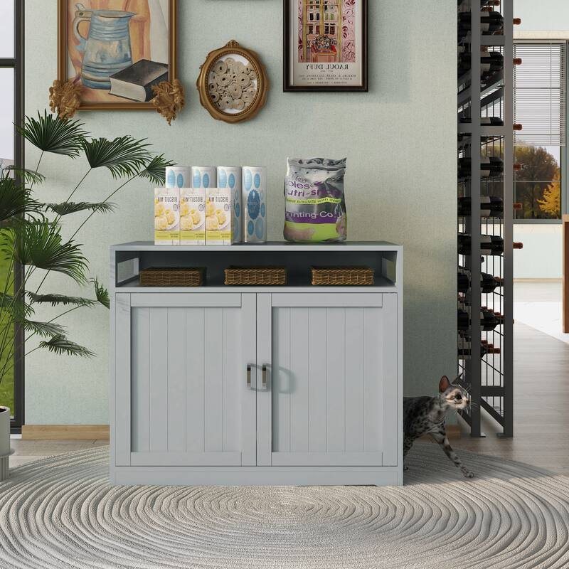 Indoor Cat Washroom Storage Bench Side Table Cat House, Large Wooden Enclused Litter Box House