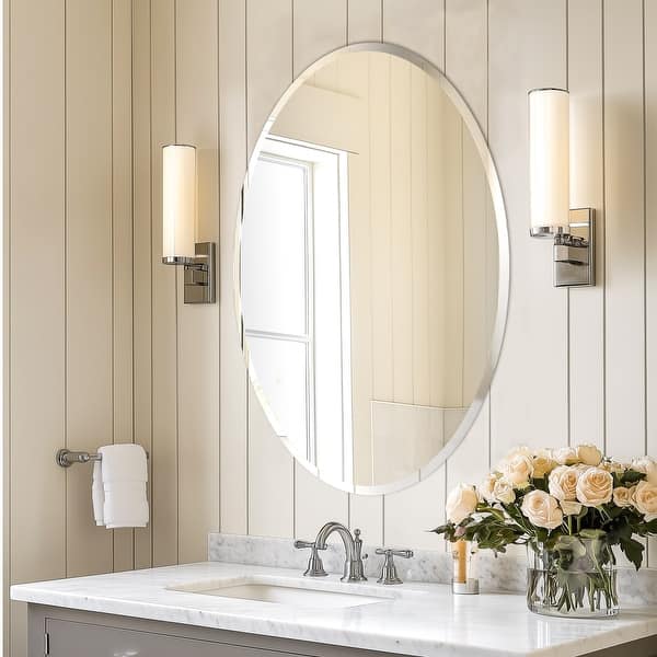Oval Wall Mirror 20x30 Inch - Gold Frame, Shatterproof, Modern Vanity Mirror For Bathroom, Bedroom, Hallway-691923