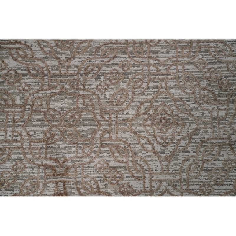 Machine Made Oriental Polyester Carpet Modern All-Over Beige & Ivories Gabbeh Area Rug - 7' 5'' X 5' 2''