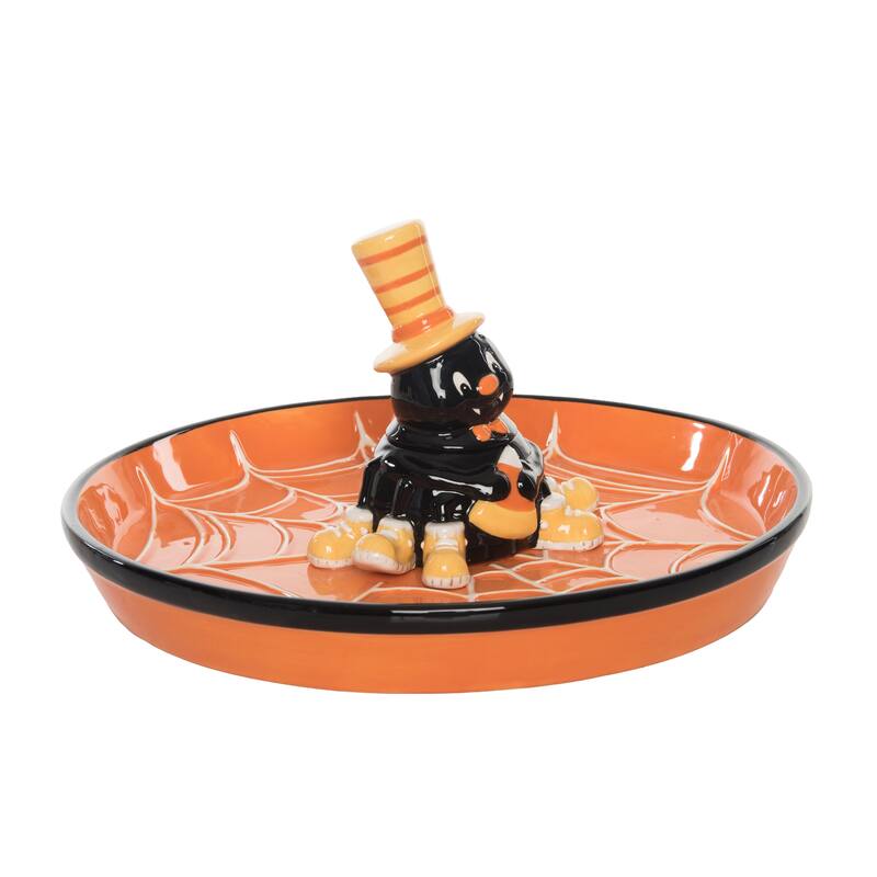 Transpac 12.25 in. Halloween Spider Chip and Dip Set of 2