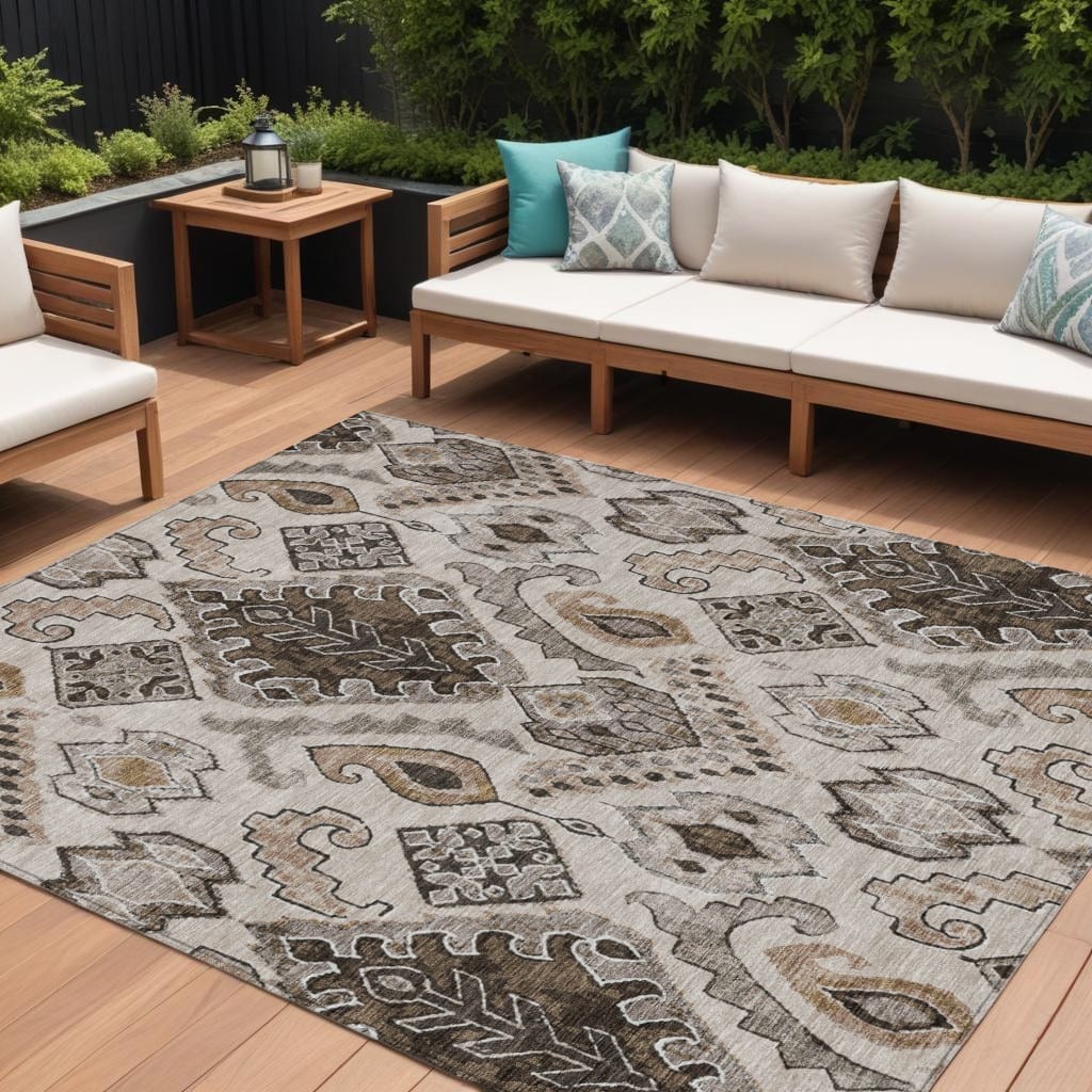 HomeRoots Moroccan Transitional Rectangle Outdoor Rug