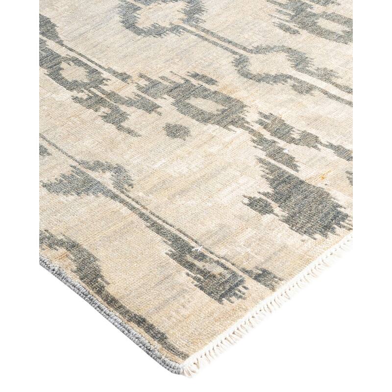 Ikat One-of-a-Kind Handmade Area Rug - Gray, 8' 10" x 11' 10" - 8' 10" x 11' 10"
