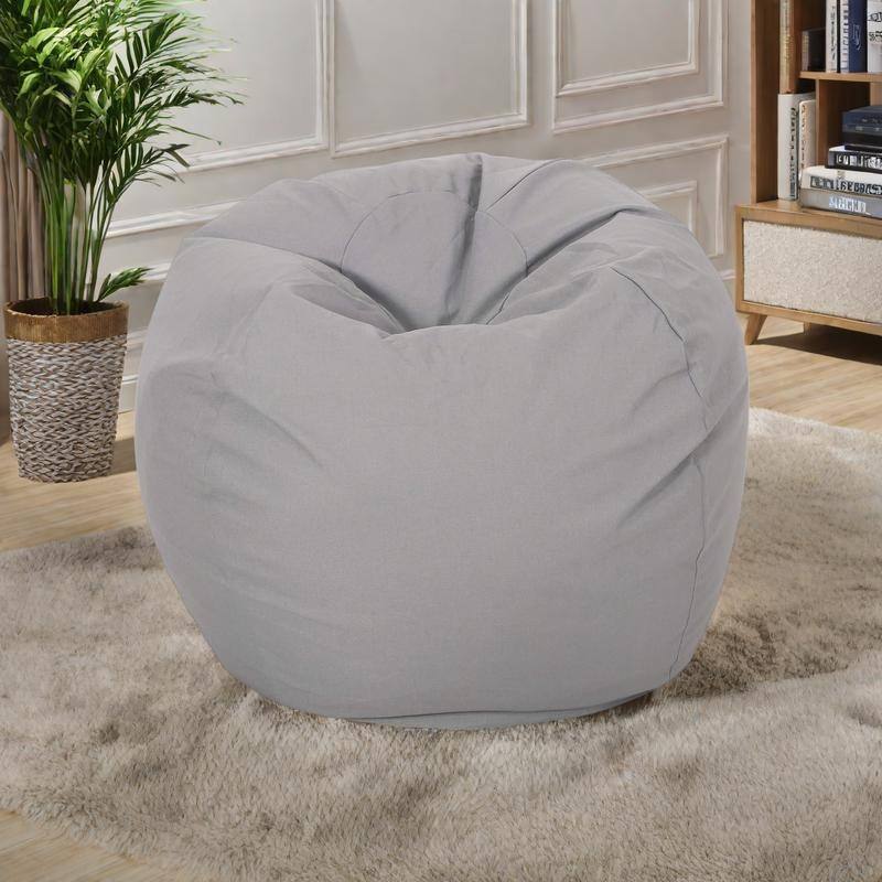 Bean Bag Chair with High-Density Foam and 300lb Capacity Lounge Seating - Light Gray