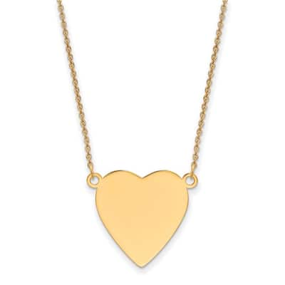 Curata 14k Yellow Gold .013 Gauge 24mm Circle Engravable Disc Necklace, 18"