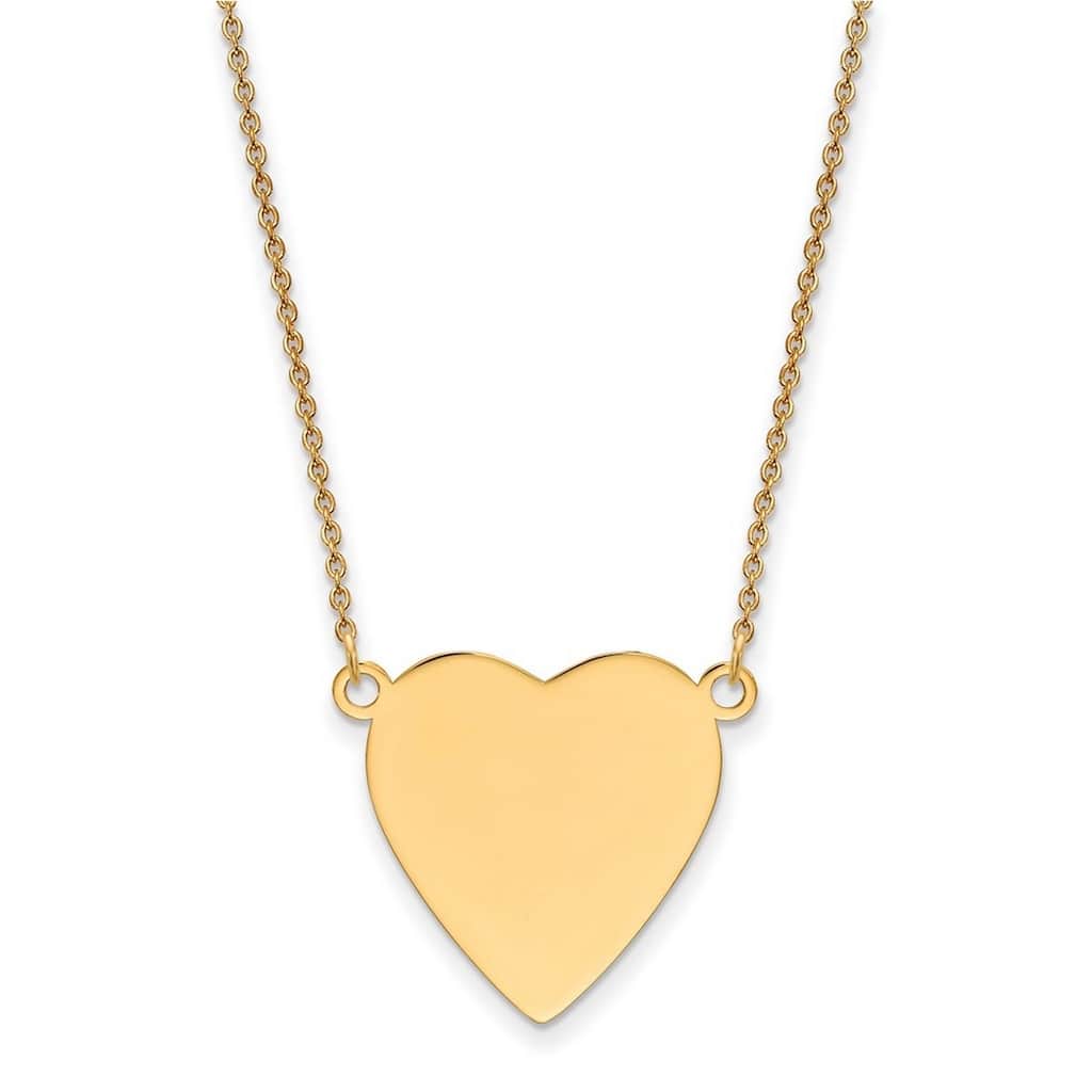 Curata 14k Yellow Gold .013 Gauge 24mm Circle Engravable Disc Necklace, 18"