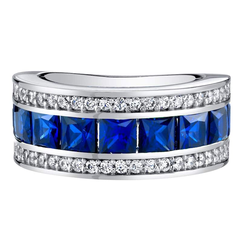 Sterling Silver 2.5 ct Created Sapphire Birthstone Ring
