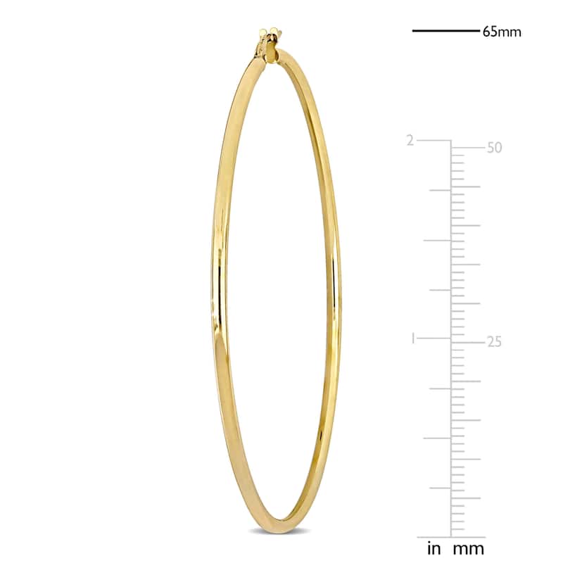 Miadora 65mm Polished Hoop Earrings in 10k Yellow Gold