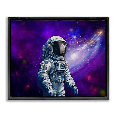 Stupell Astronaut with Swirling Galaxy Framed Floater Canvas Wall Art Design By Jesse Keith