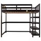 preview thumbnail 27 of 46, Full Size Loft Bed with Storage Shelves and Under-bed Desk, White