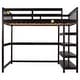 preview thumbnail 11 of 14, Industrial Modern Full Size Loft Bed with Storage Shelves and Under-bed Desk, Sturdy Construction & Safety Guaranteed, Black
