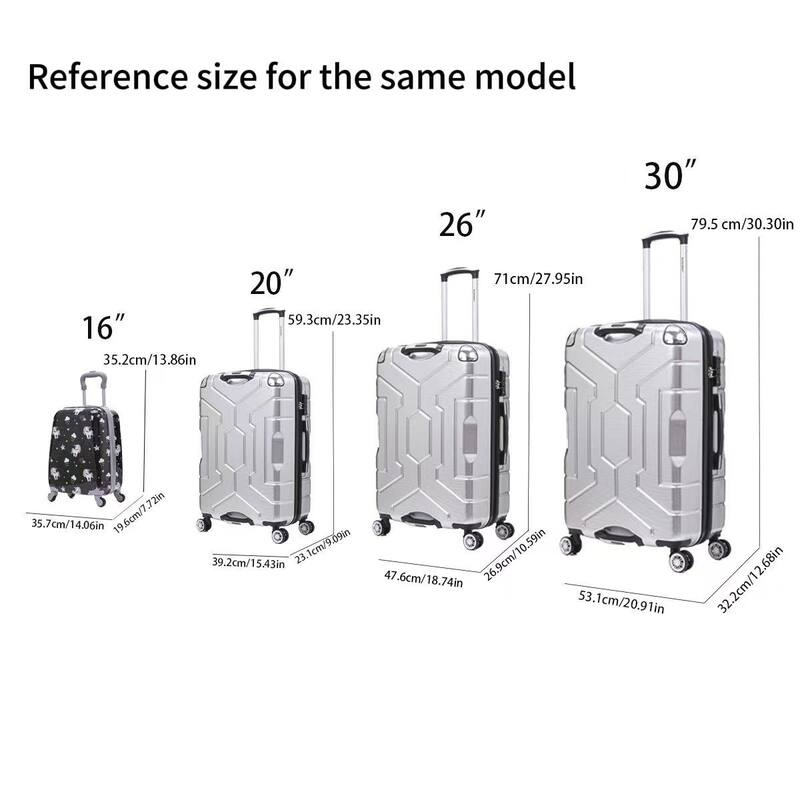 3 Piece Technology PC Hardshell Lightweight Durable Suitcase with Rotating Wheels and Adjustable Ergonomic Telescopic Handle