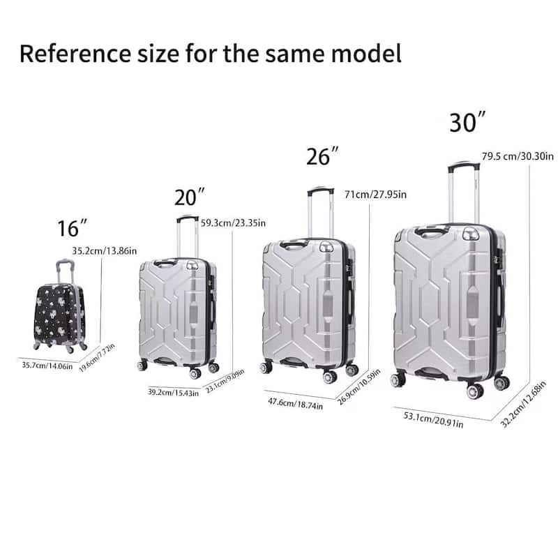 Merax Hardshell Travel Luggage Sets, 3 Piece Lightweight Durable Suitcase with Rotating Wheels and Adjustable Telescopic Handle