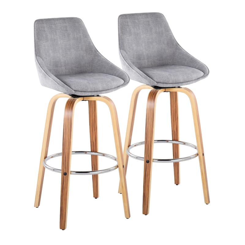 Carson Carrington Alba 30" Fixed-Height Bar Stool with Bent Wood Legs & Round Footrest (Set of 2)