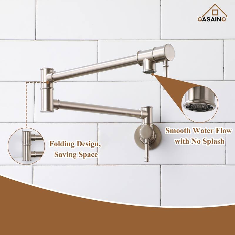 1.8 GPM Wall Mounted Foldable Kitchen Pot Filler