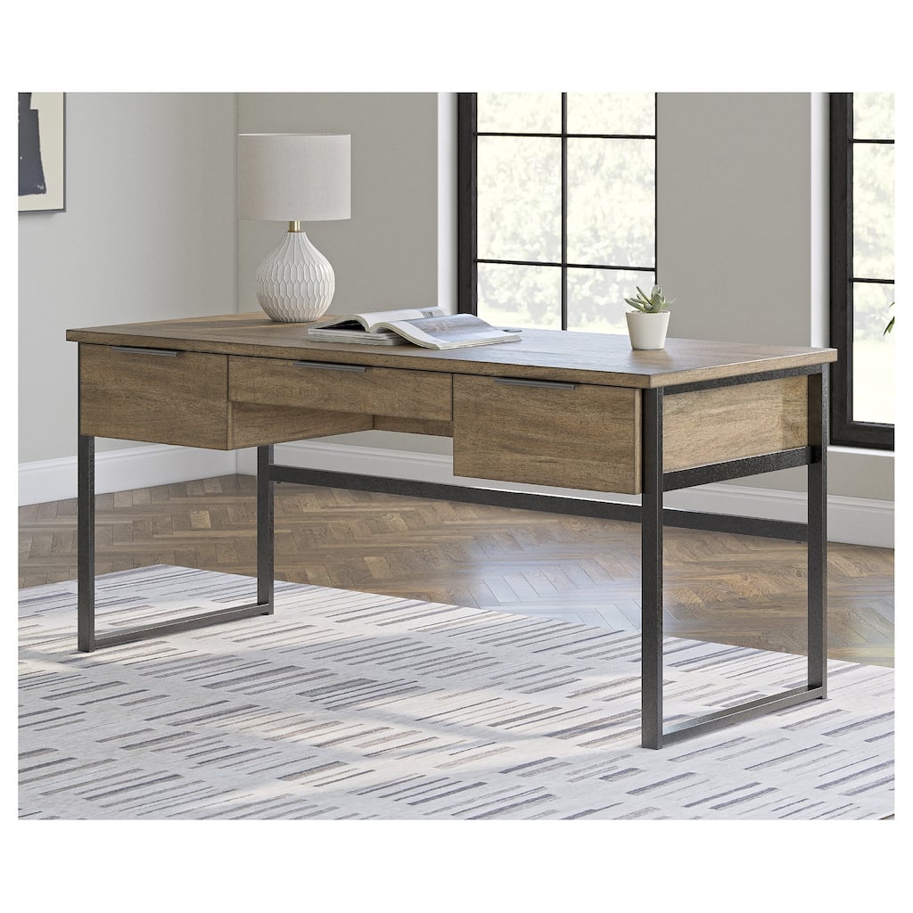 Signature Design by Ashley Montia Light Brown 67" Home Office Desk