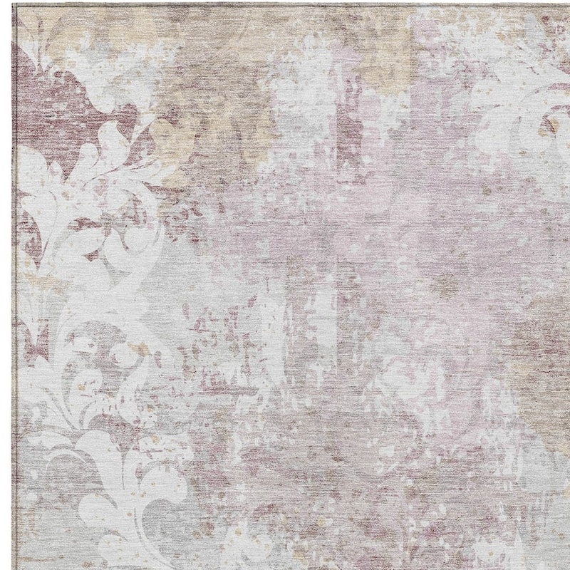 HomeRoots Damask Transitional Rectangle Outdoor Rug