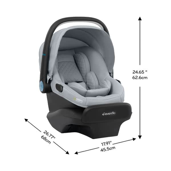 dimension image slide 2 of 3, Evenflo LiteMax NXT Infant Car Seat with SensorySoothe