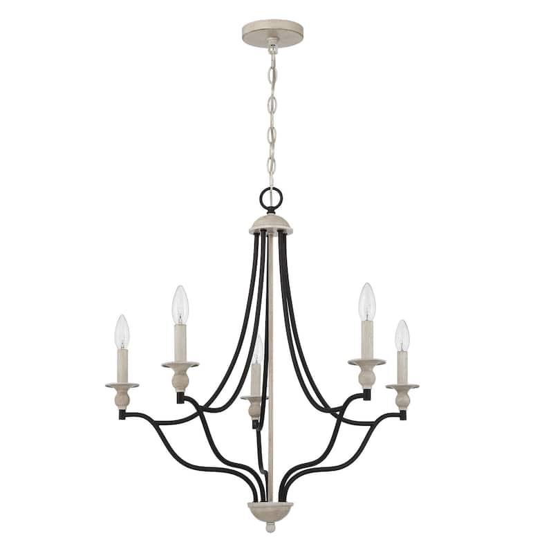 Farmhouse 5-light French Country Candle Chandelier for Dining Room with UL Certified - 27.5 inches
