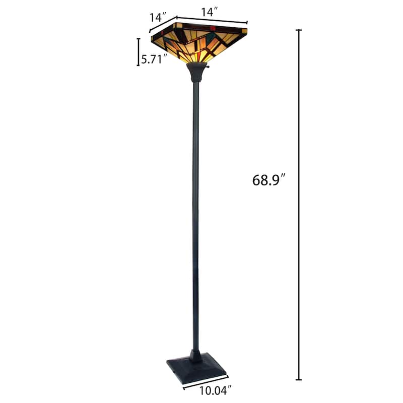 Tiffany-Style Mission Design 1-light Dark Bronze Floor Lamp