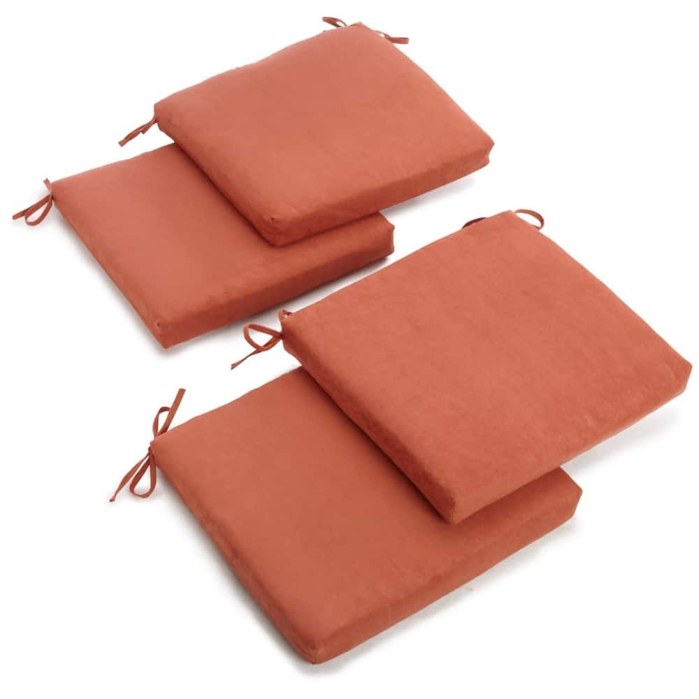 20-inch by 19-inch Microsuede Chair Cushion with Ties (Set of 1, 2, or 4)