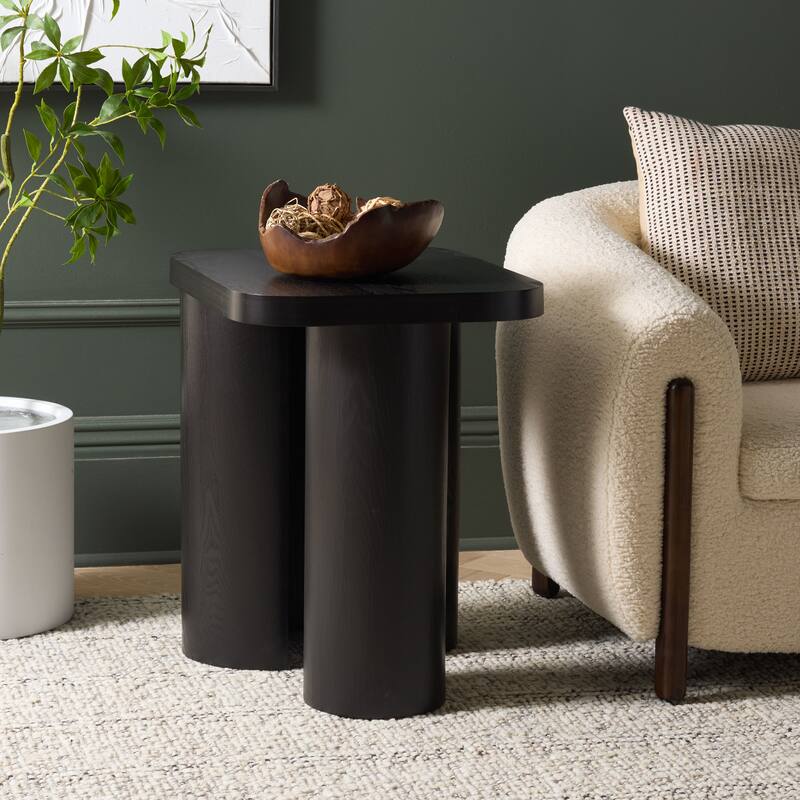 SAFAVIEH Home Ahani End Table - 24"W x 18"D x 24"H - Black